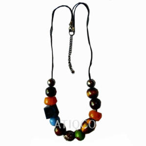 Collar de cuerno de búfalo con diamantes y perlas, con eslabones graduados, cadena estilo boho chic, collar de cuerno grueso, regalo, imitación antigua - Product Image 3