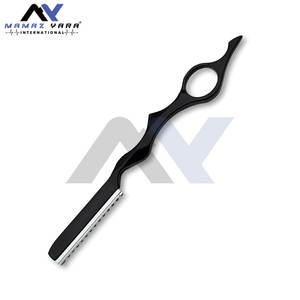 Rasoir noir pour cheveux clairsemés, acier inoxydable, lame professionnelle tranchante, rasoir de barbier avec design de précision - Product Image 6