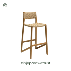 Modern Heavy Duty Teak Wood Waterproof High Counter Bar <b>Stools</b> Commercial Outdoor <b>Dining</b> Living Room Patio Garden Furniture - Product Image 3