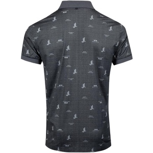 Polo de Manga Corta Gris Oscuro para Hombre con Estampado de Letras, Estilo Casual, Corte Regular, 100% Poliéster, Tejido de Punto Transpirable - Product Image 2