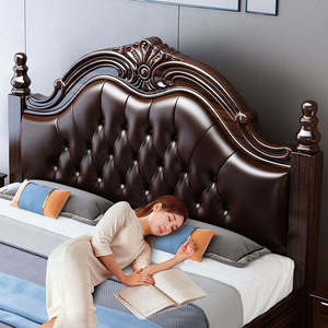 เตียงคลาสสิกทำจากไม้มะฮอกกานีสีน้ำตาลเข้มสำหรับใช้ภายในห้องนอน - Product Image 4
