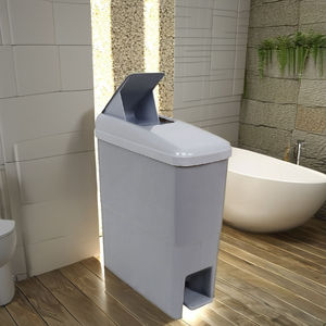 Poubelle rectangulaire en plastique à pédale pour salle de bain, toilettes, usage intérieur, hygiène et élimination des déchets - Product Image 5