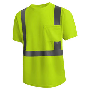 Chemises à manches courtes réfléchissantes de classe 2, chemises de sécurité haute visibilité avec bandes réfléchissantes pour hommes, prix de gros - Product Image 1