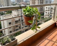 Support rond en métal pour pot de fleurs suspendu, support Gamla pour jardinières de balustrade, support de pot pour décoration de balcon extérieur, plante