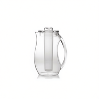 Carafe en plastique Excelsa sur glace 220 cl transparente avec filtre sans BPA, compatible lave-vaisselle, design minimaliste, pour les fêtes