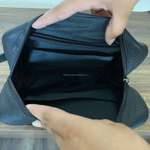 New 2025 Wholesale Large-Capacity Portable Hand Tooled Leather Toiletry Bag Female Organizer <b>Wash</b> Bag Genuine Cowhide Makeup Bag - Product Image 6