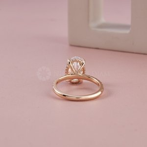 Trendy Design Oval Cut Yellow Gold Pave Diamond <b>Ring</b> with IGI Certified & VVS Clarity for Women's from <b>Indian</b> Supplier - Product Image 2