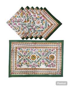 Sets de 6 dessous-de-plat en coton lavables et écologiques, imprimés à la main en Inde, pour la maison – Fournisseur pour commandes en gros - Product Image 4