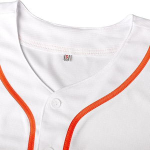 Camiseta Deportiva Blanca Tradicional de Béisbol con Botones, Unisex, de Alto Rendimiento, con Rayas Rojas, Ropa Deportiva - Product Image 4