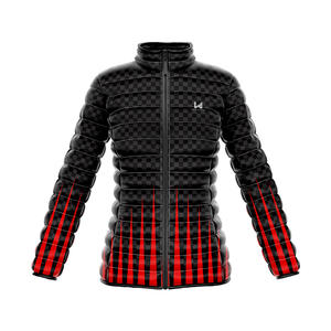 Veste matelassée pour femme en toile imperméable, respirante et coupe-vent avec fermeture éclair, impression numérique personnalisée, automne-hiver - Product Image 2