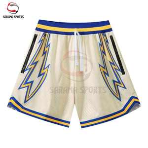 Shorts de basketball décontractés personnalisés OEM en mesh, nom et numéro d'équipe personnalisés, séchage rapide, respirant, taille élastique de haute qualité - Product Image 4