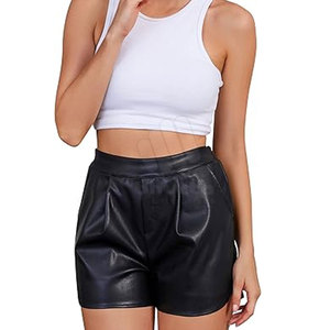 Genuine Cowhide <b>Leather</b> <b>Women</b> <b>Shorts</b> Breathable Eco-Friendly Stylish Durable Wholesale - Product Image 5