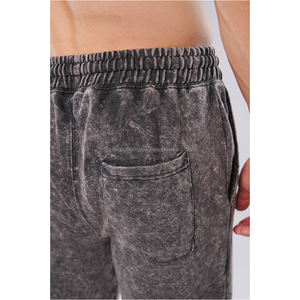 Pantalones cortos de algodón para hombre, ropa de calle corta con logotipo personalizado y lavado ácido, 380gsm, alta calidad, Verano - Product Image 4