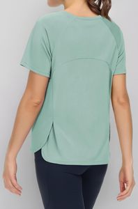 Gym womens t shirt solid color cotton short sleeve breathable lightweight casual wear top - Product Image 3