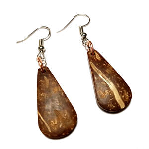 Pendientes de coco hechos a mano y pintados a mano Dibujo colores Pendientes de concha de coco con coloridos motivos florales ÁNGULO - Product Image 1