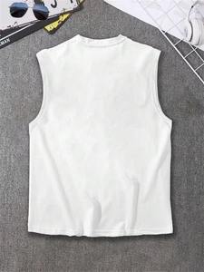 OEM Service Moisture Wicking <b>Running</b> <b>Singlets</b> Sleeveless Sports Gym Men's Tank Tops Casual Solid Knitted Muscle Shirts - Product Image 5