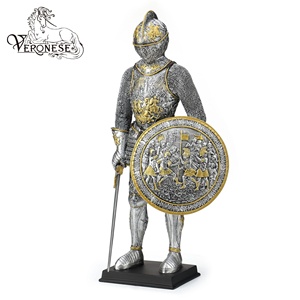 Veronese Thiết Kế Trang Trí Nội Thất Nhựa Thủ Công Mỹ Nghệ Bọc Thép Thập Tự Chinh Trên Ngựa Với Maltese-Cross Cờ Và Lá Chắn - Product Image 5