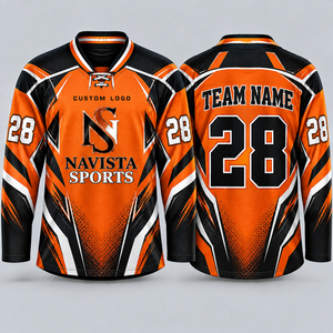 Maillot de hockey sur glace de qualité supérieure, style tendance, léger, durable, respirant, service OEM personnalisé, prix bas, 100% polyester - Product Image 1