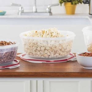 Contenitori Ermetici per Alimenti da 4,7 Qt, Set da 4 con Coperchio a Chiusura Ermetica, Adatti per Microonde e Lavastoviglie, con Guarnizione Rossa Trasparente - Product Image 5