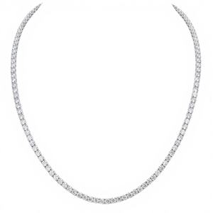 Collier tennis en diamant de laboratoire rond brillant certifié VVS VVS de couleur DEF, en argent sterling 925 et or massif 18 carats, idéal pour les fiançailles - Product Image 1