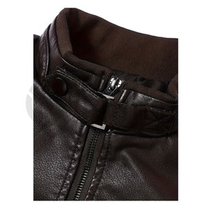 Fournisseur direct d'usine, veste en cuir pour homme, hiver, col montant, logo personnalisé, grande taille, vestes de haute qualité à prix avantageux - Product Image 4