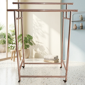 Expositor de ropa plegable de metal resistente Bros Display, estante colgante de varios niveles, expositor de venta al por menor. - Product Image 3