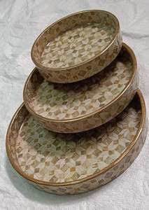 <b>Enamel</b> Coated Wooden Serving Tray Printed Wooden Platter Made in India for Food & Decor Wood Crafts, Wooden Boxes, & Wall <b>Signs</b> - Product Image 5