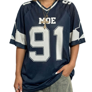 Camiseta Deportiva de Fútbol Americano Unisex con Manga Raglán y Malla, Personalizable, Estilo Urbano, Talla Grande, Venta al Por Mayor OEM - Product Image 2