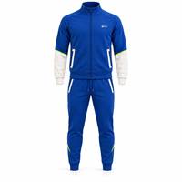 Survêtement sportif pour homme, fermeture éclair intégrale, couleurs contrastées, polyester, avec poches latérales, pour l'automne