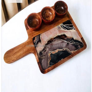 K S Exports Juego de Platos y Tazones de Lujo Muy Únicos para Ocasiones Especiales, Servidor de Aperitivos de Madera de Mango - Product Image 1