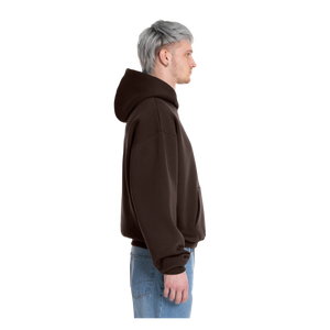 <b>Men's</b> Oversized Hoodie Solid Color Cotton Fleece Casual <b>Pullover</b> Autumn Style Pocket Design - Product Image 3