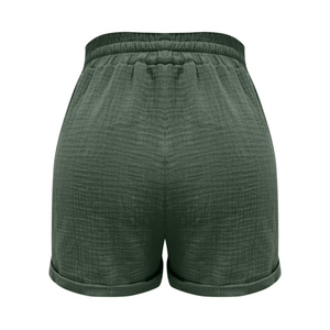 Shorts d'été pour femmes avec cordon de serrage à la taille, coupe droite, décontractés, pour la plage et les vacances, avec poches - Product Image 6