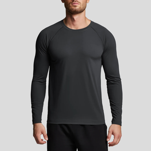 <b>Athletic</b> Men's Quick Dry High Stretch Training Muscle Fit Long Sleeve Workout T-Shirt Raglan Sleeve Gym Wear Sport Top - Product Image 4