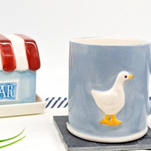 New Arrival Ceramic Coffee <b>Mug</b> With Cute Duck Design Matte Blue Glaze <b>For</b> Home Use - Product Image 3