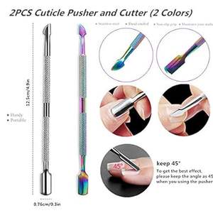 Empujador de Cutículas de Doble Punta, Limpiador de Uñas, Removedor de Esmalte en Gel, Cuidado de Uñas - Product Image 2