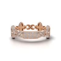 Bracelet de luxe à maillons papillon sertis de pierres, bijoux hip-hop en argent sterling 925 plaqué rhodium avec moissanite, cadeau idéal pour homme et femme