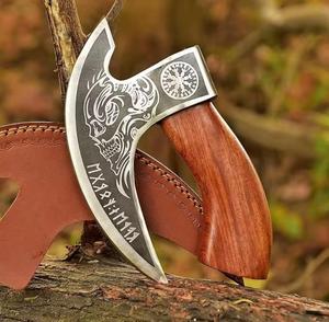 SCL Handmade Customized Damascus Steel Pizza Cutter Wooden Handle <b>Etching</b> Blade Leather Cover Steel Craft International - Product Image 2