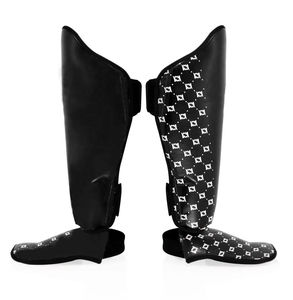 Protectores de Espinillas de Boxeo Negros de Cuero Genuino con Acolchado Frontal Reforzado, Nuevos Protectores Deportivos de Seguridad para Piernas y Pies - Product Image 3