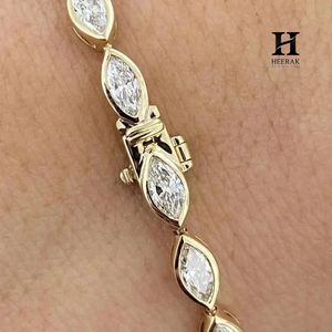 Luxury Marquise Cut Diamond Tennis <b>Bracelet</b>, 18K Gold Setting Bezel-Set Stone <b>Bracelet</b> for Women, Elegant Minimalist Jewelry - Product Image 5