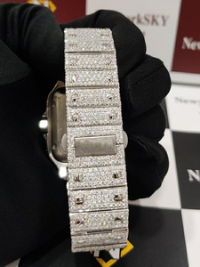 Letest VVS Moissanite Diamond <b>Studded</b> Hip Hop Luxurious Moissanite Diamond Square Dial Wrist Watch <b>For</b> <b>Man</b> Women Gifts - Product Image 4