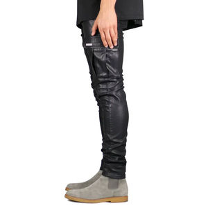 Pantalon décontracté en cuir et toile pour homme de qualité supérieure, nouveau design, fabricant pakistanais, fermeture élastique à la taille, grande taille, streetwear - Product Image 3