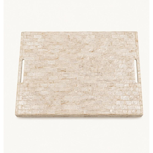 Bandeja Rectangular Decorativa de Lujo Hecha a Mano con Incrustaciones de Madreperla, Plato para Servir con Asas, Bandeja Ecológica - Product Image 3
