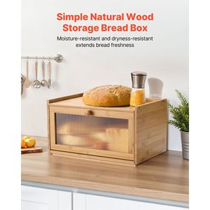 Contenitore per Pane in Bambù di Grande Capacità, Organizzatore da Cucina, Portapane in Legno Stile Rustico per Pane Fatto in Casa - Product Image 2