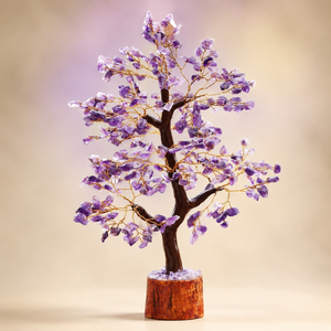 SOULWISE - Árbol Tallado a Mano con Cristal de Amatista Natural, Feng Shui, Decoración para el Hogar, Regalo de Maharashtra - Product Image 6