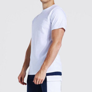 Ensemble de vêtements de sport pour homme, imprimé avec une marque personnalisée, 2 pièces, t-shirt à manches courtes, shorts, tenue de sport d'été, taille plus, 100% coton - Product Image 4
