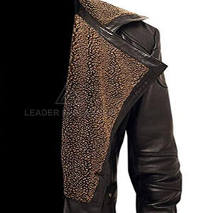 Abrigo de cuero genuino para hombre OEM, corte clásico ajustado, abrigo de invierno de cuero hecho en Pakistán. - Product Image 5