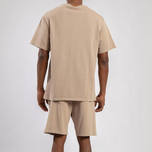 Conjunto de Traje de Verano para Hombre, Personalizado, al por Mayor, de Alta Calidad, Manga Corta, Pantalones Cortos, Delgado, Holgado, Color Sólido, Tejido 100% Algodón, Secado Rápido 2026 - Product Image 5