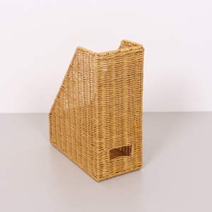Office desk accessory supplies <b>hand</b>-weave rattan <b>file</b> organiser baskets magazine holder basket - Product Image 3