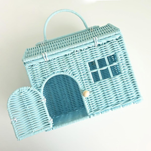 Panier en rotin pour enfants, forme maison, vente chaude, paniers naturels pour tout-petits, accessoires de pique-nique et de plage - Product Image 6