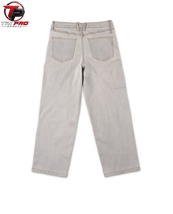 Light Grey Washed Wide Leg <b>Men</b> <b>Jeans</b> 100% Cotton Denim Straight Leg Casual Streetwear OEM Light Grey Straight Leg <b>Jeans</b> Cotton - Product Image 2